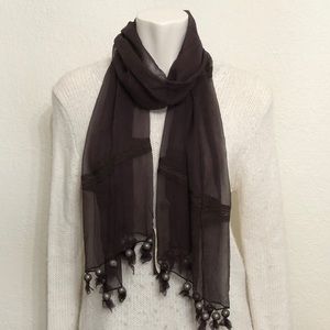 NWT beaded sheer silk scarf